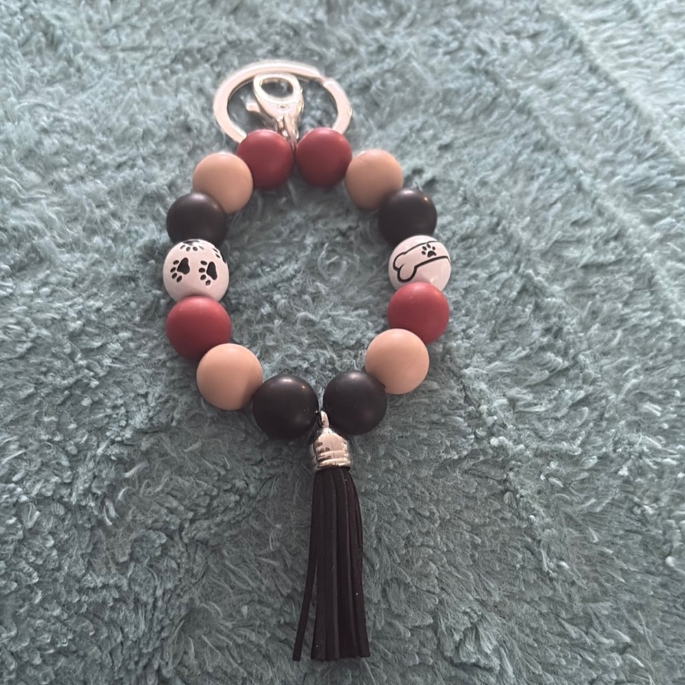 Handmade wristlet keychain